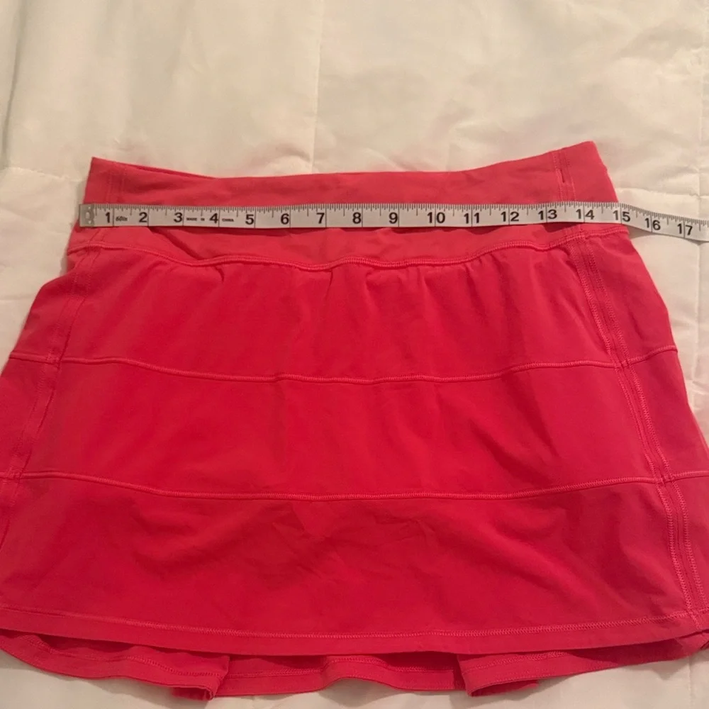 Lululemon Athletica Side Pleat Bright Coral Hot Pink Tennis Skirt - Picture 4 of 7